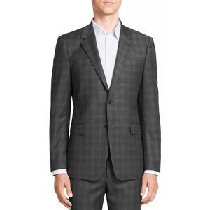 Theory Mens Chambers Gray Single Breasted, Slim Fit Blazer 38 Short